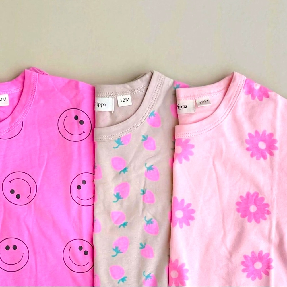 Indy & Pippa strawberry daydreamers matching set NWT size 3T oversized - Picture 2 of 10